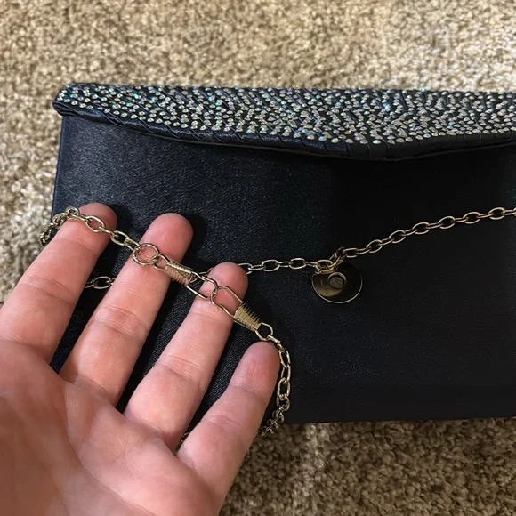 Charming Tailor Midnight Blue Studded Clutch - Picture 10 of 10